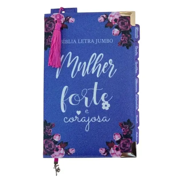 Foto do produto Bíblia Jumbo 100% Glitter Lilás com Abas adesivas e Pingente fé + marca páginas